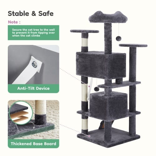 54 Inch Cat Tree, Indoor Cat High-rise Multi-story Tower - Image 4