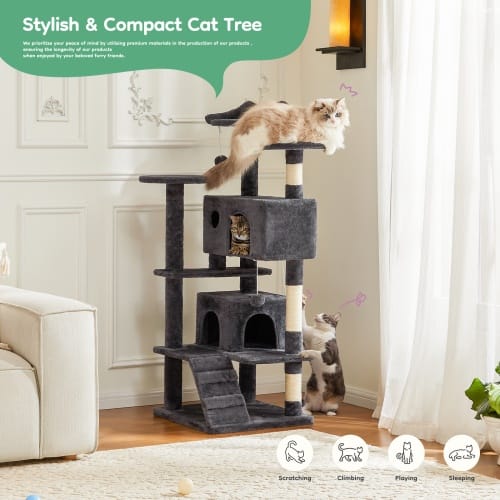 54 Inch Cat Tree, Indoor Cat High-rise Multi-story Tower - Image 7