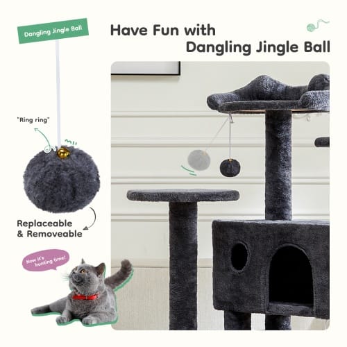 54 Inch Cat Tree, Indoor Cat High-rise Multi-story Tower - Image 5